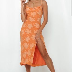 Drinks On Me Midi Dress Orange